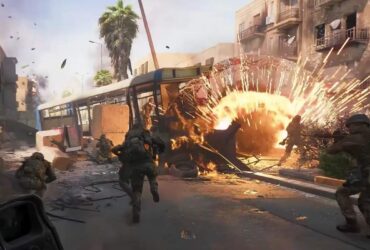 Kilkoro żołnierzy biegnie wśród wybuchów w Battlefield 6