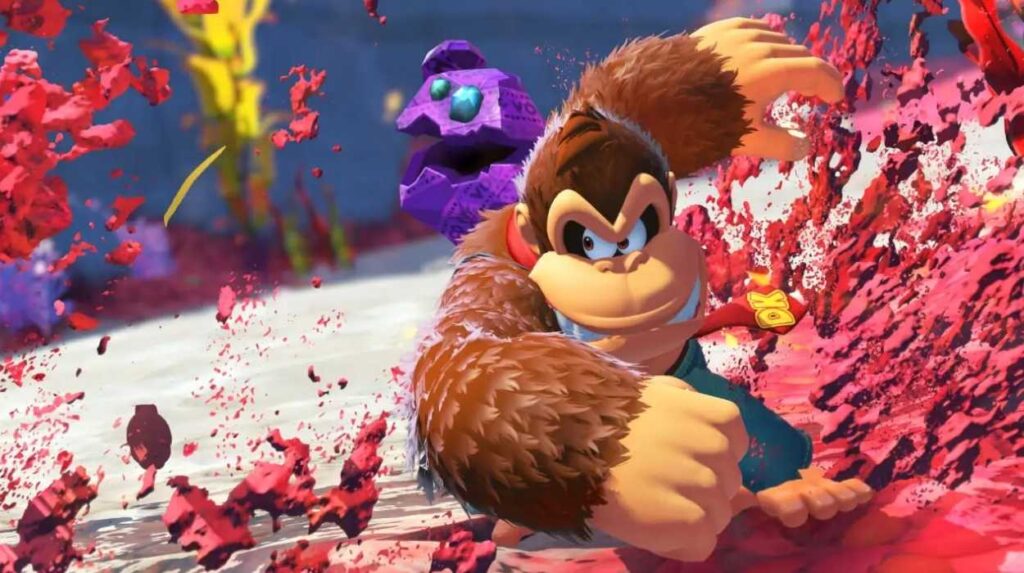 Donkey Kong niszczący otoczenie