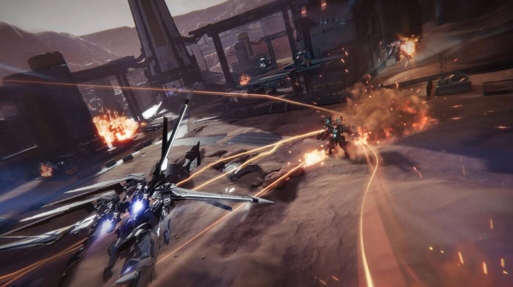 Mech latający walczy z naziemnym w Mecha BREAK