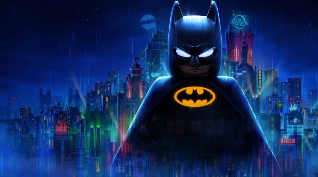 Batman na tle miasta w wersji LEGO