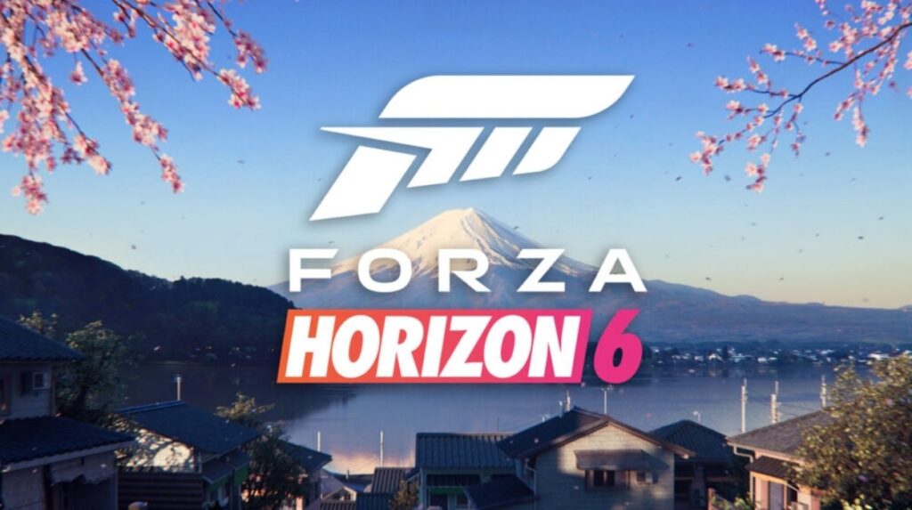 Logo Forza Horizon 6 na tle góry Fuji