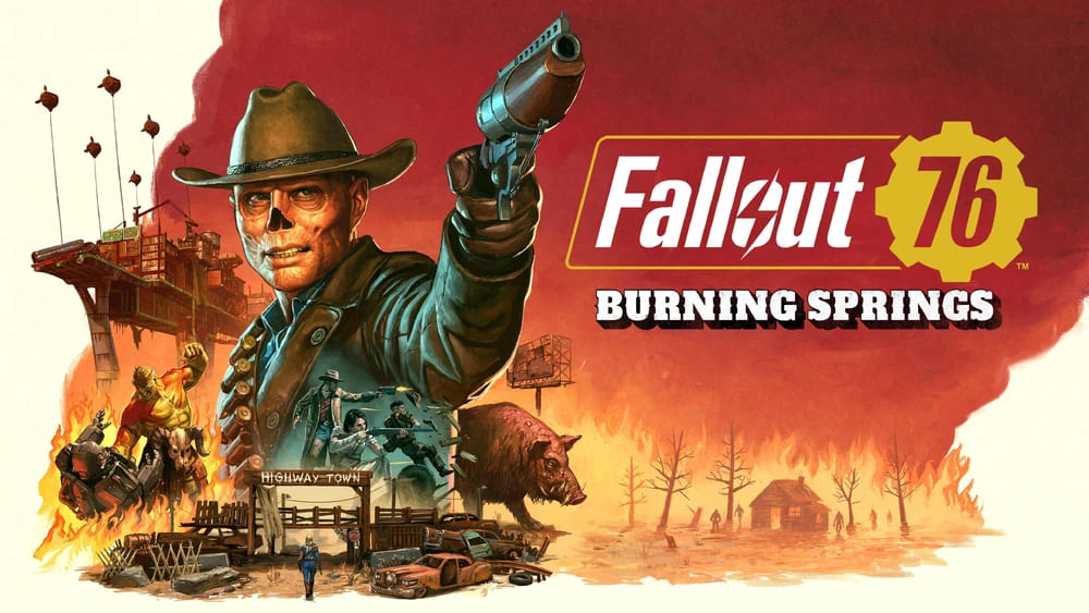 Ghoul z serialu Fallout na grafice promującej nowe rozszerzenie Burning Springs do Fallouta 76