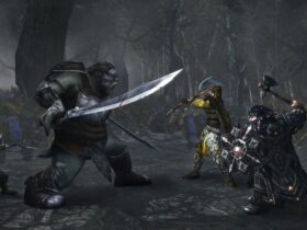 Walka kilku bohaterów z orkiem w LOTR Online