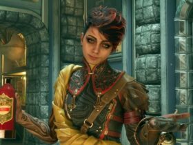 Kobieta trzymająca butelkę w The Outer Worlds 2