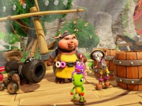 Główny bohater i kilka postaci z Yooka-Replaylee